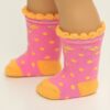 Doll-sized Pink Polka Dots Socks