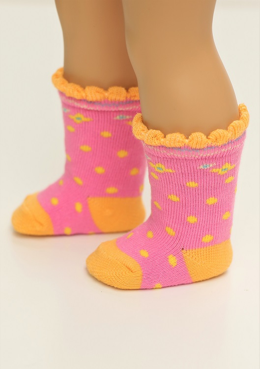 18 Doll Pink Polka Dots Socks