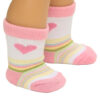 Doll-sized Hearts & Stripes Socks