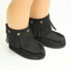 18" Doll Black Moccasins