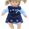 15" Bitty Baby Doll Navy Velvet Snowflake Dress & Shirt