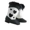 18" Doll Black Heart Western Boots