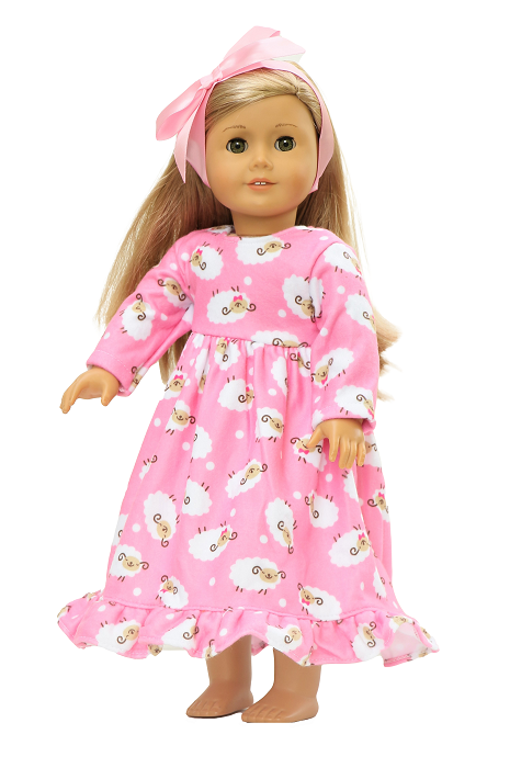 18 Doll Flannel Lamb Nightgown
