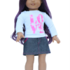 18" Doll Love T-Shirt & Denim Skirt