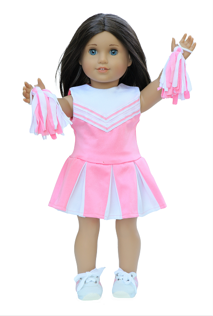18 Doll Pink White Cheerleader Outfit