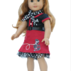 18" Doll Red & Black Poodle Dress