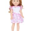14.5" Wellie Wisher Doll Organza Hearts Dress