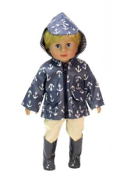 18 Doll Anchor Raincoat 4 Piece Outfit