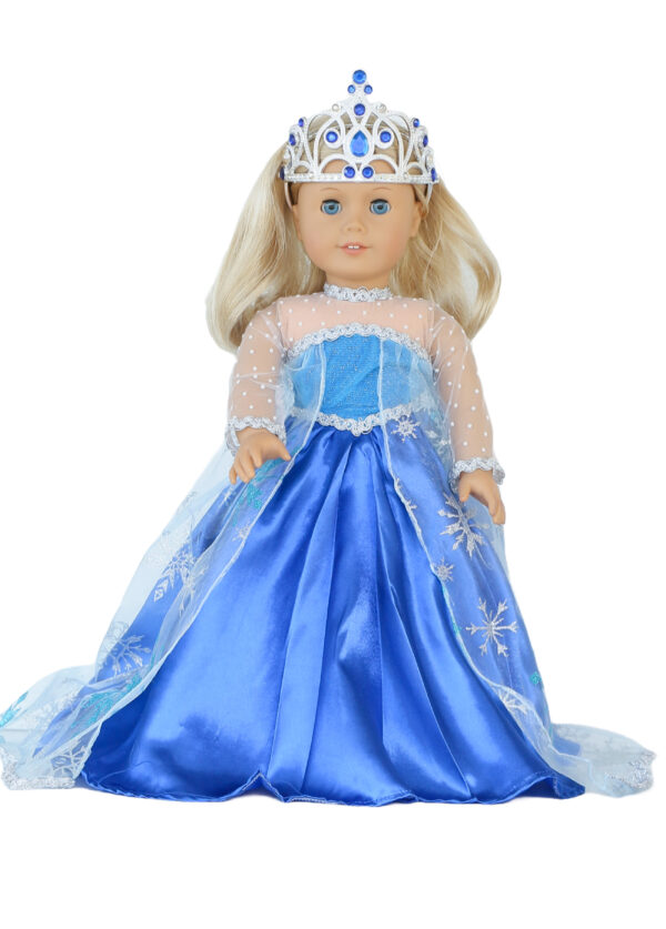 18 doll frozen inspired elsa gown tiara 1