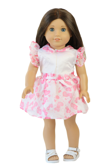18 Doll Organza Hearts Dress