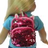18 doll pink sequin unicorn backpack