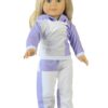 18" Doll Purple Patchwork Hoodie Jogger Outfit