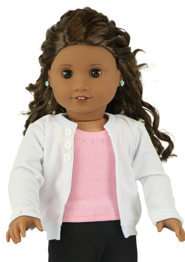 White Short Sleeve T-Shirt Made To Fit American Girl Doll Dolls Clothes 