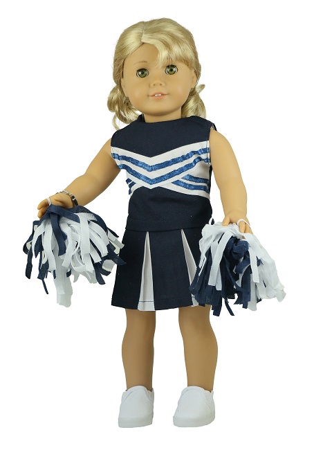 14 Inch Doll Clothes Blue Cheerleader Outfit for Wellie Wisher Dolls 