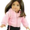 18" Doll Pink Fleece Zip Hoodie