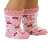 Doll-sized Pink Floral Socks