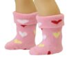 Doll-sized Pink Heart Cuff Down Socks
