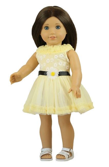18 Doll Yellow Sleeveless Daisy Dress