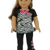 18 Doll Zebra Hearts Pants Outfit