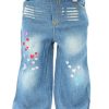 18 Doll Embroidered Faded Jeans