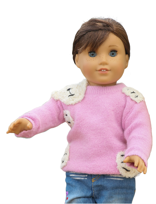 18 Doll Pink Bear Hug Sweater