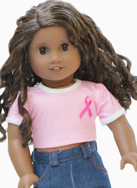 18 Doll Pink Cancer Awareness Crop Top