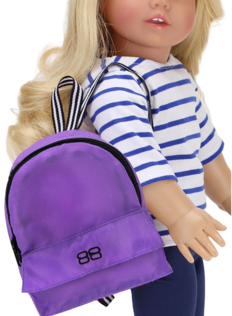 18 Doll Purple Nylon Backpack