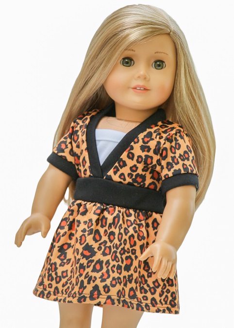 18 Doll Short Leopard Print Dress