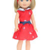 14.5" Wellie Wisher Doll Red Nautical Dress