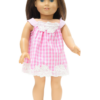 18" Doll Pink Gingham Sundress