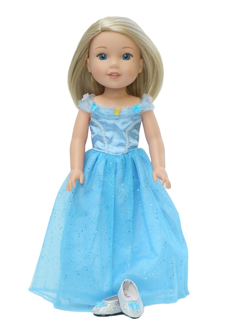14 Inch Doll Cinderella Gown Shoes
