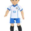 18" Doll Blue #13 Soccer Outfit