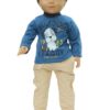 18" Doll Bulldog Football League T-Shirt & Khaki Pants