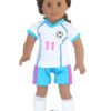 18" Doll White #11 Soccer Outfit