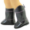 18" Doll Black Cowgirl Boots - Pink Stitching