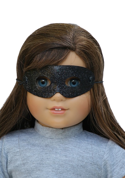 18 Inch Doll Black Glittery Costume Mask