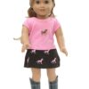 18" Doll Corduroy Skirt & Pink Horse T-Shirt
