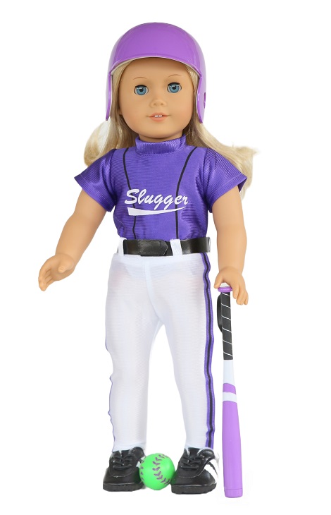 18 inch doll purple slugger outfit