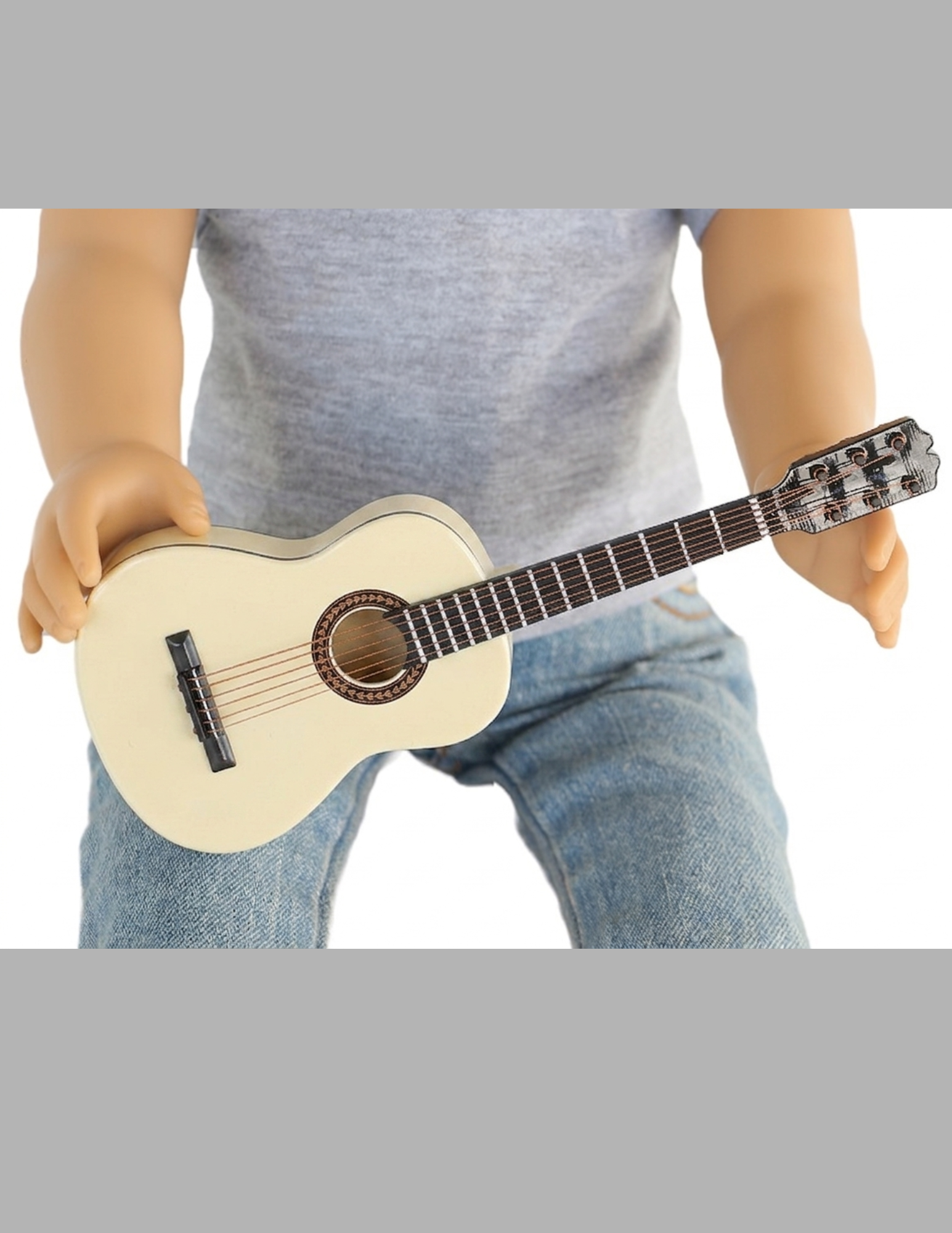 Детские аксессуары для кукол The Doll Boutique 18″ Doll-Sized Guitar & Case, цвет: Кремовый