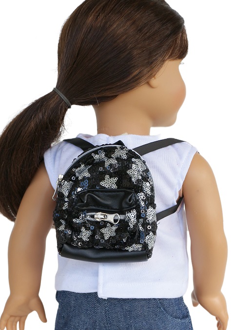 mini sequin black backpack