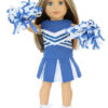 18" Doll Royal Blue Cheerleader Skirt, Top, & Pom-Poms