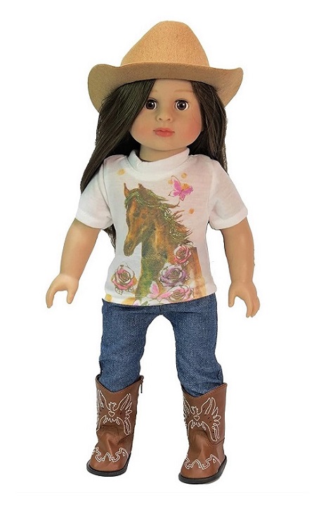 18 inch doll 4 piece cowgirl outfit