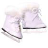 18" Doll White Fur-Trimmed Skates