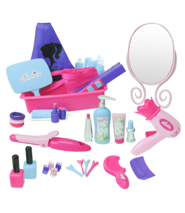 Doll-Sized 30-Piece Hair Salon Set