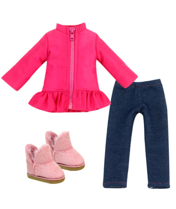 14.5" Wellie Wisher Doll Puffer Coat, Jeggings, & Boots