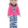 14.5" Doll Fleece Zebra Pajamas