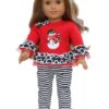 18" Doll Dalmatian Snowman Top & Leggings
