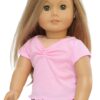 18" Doll Pink V-Neck Short Sleeve T-Shirt