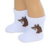 Doll-sized White Horse Head Socks