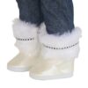 18" Doll White Fur & Sequin Trimmed Snow Boots